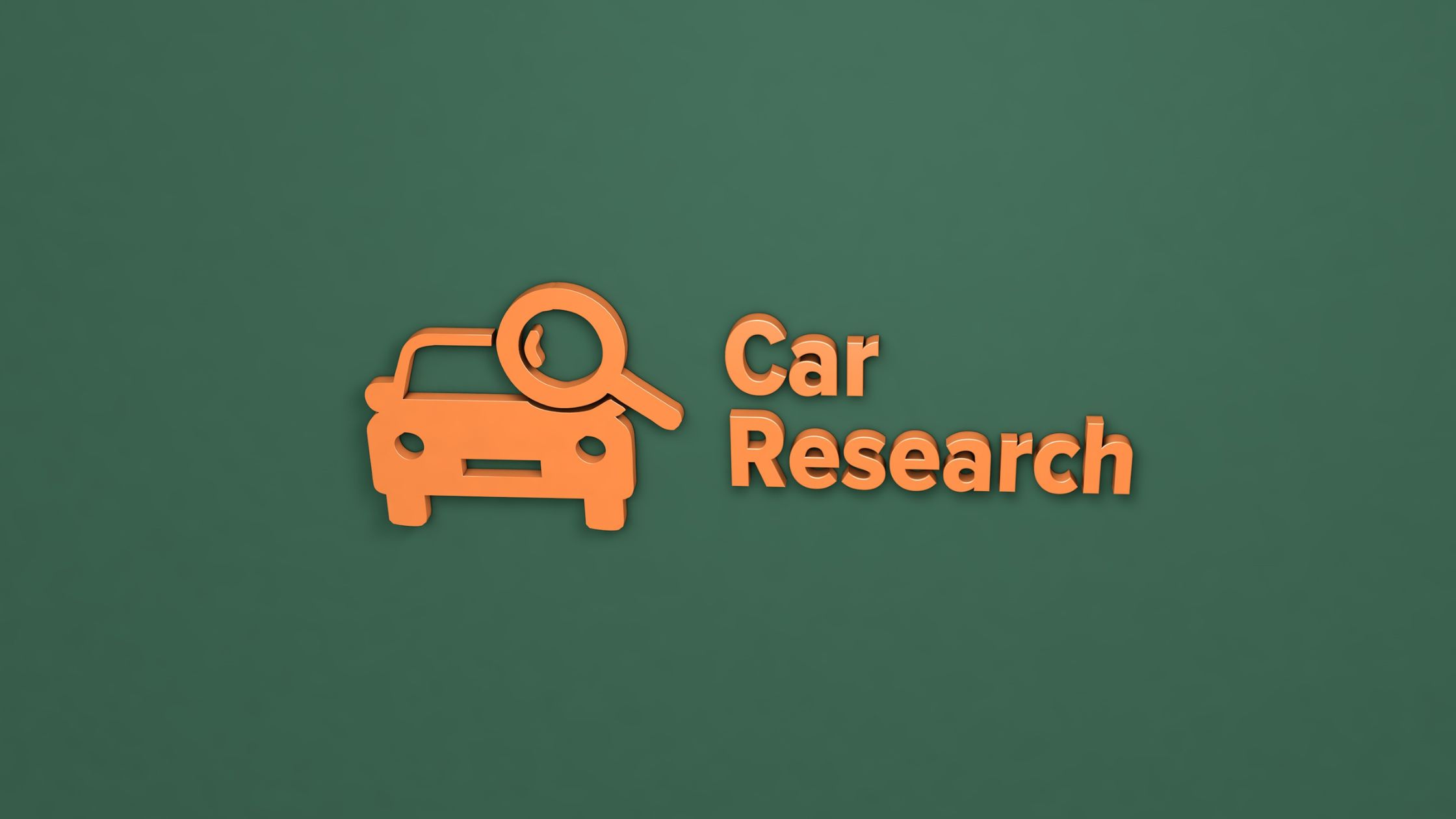 car logo with magnifying glass with green background
